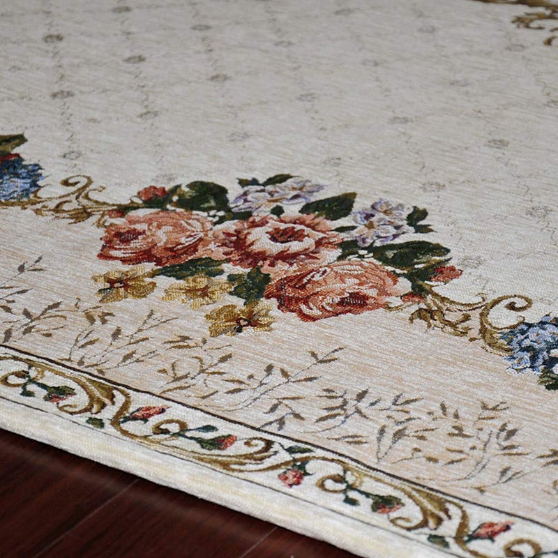 UKELER Vintage Traditional & Modern Rugs Home Decor Collection Floral Design Large Carpet (47.2''x71'', Rural Flower) - Image 4